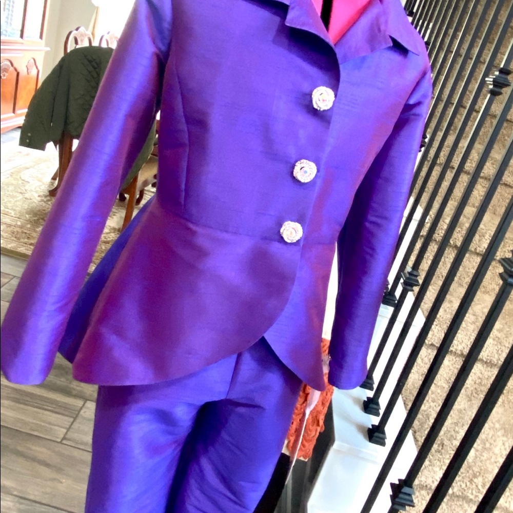 ROYAL PURPLE PEPLUM PAGEANT INTERVIEW FUN FASHION SIZE 7 NWT BREATHTAKING!